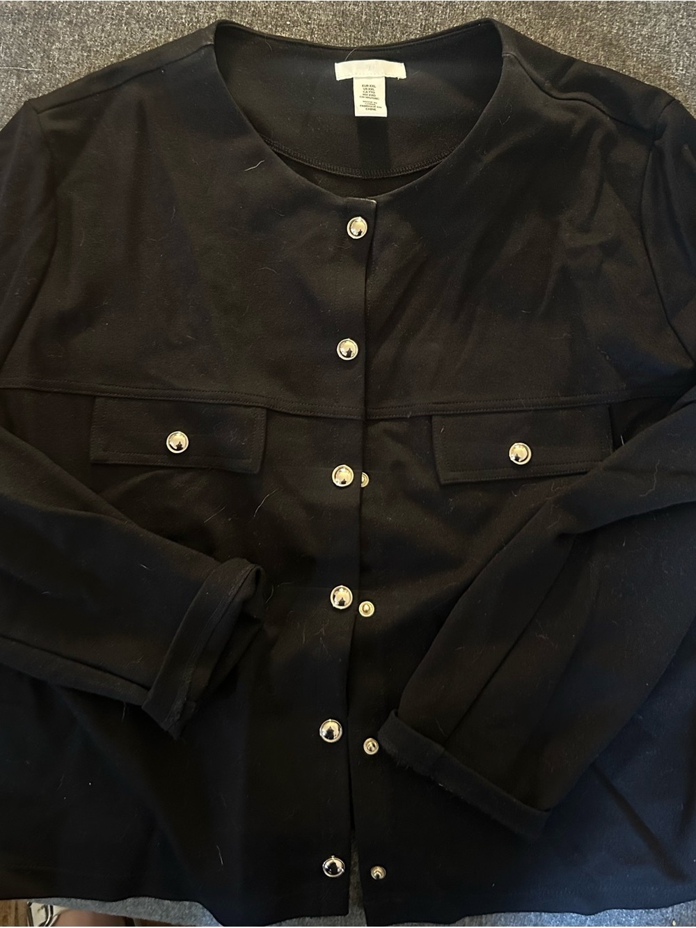 H&M Black Button-Front Lightweight Jacket
